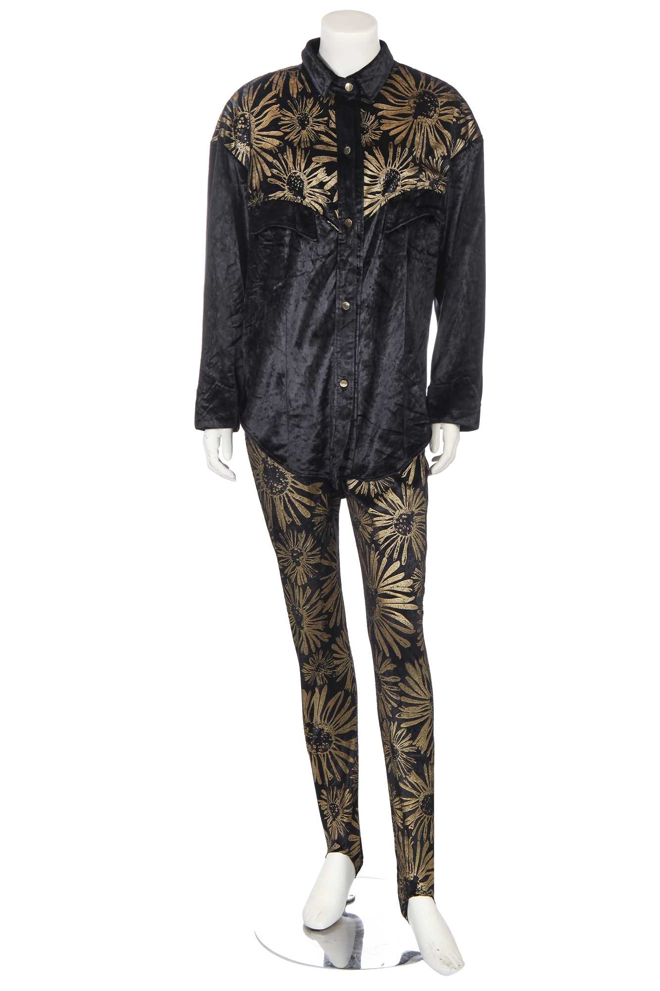 Lot 234 - Sue Clowes 'Gold Daisy' print ensembles, Autumn-Winter 1985-86