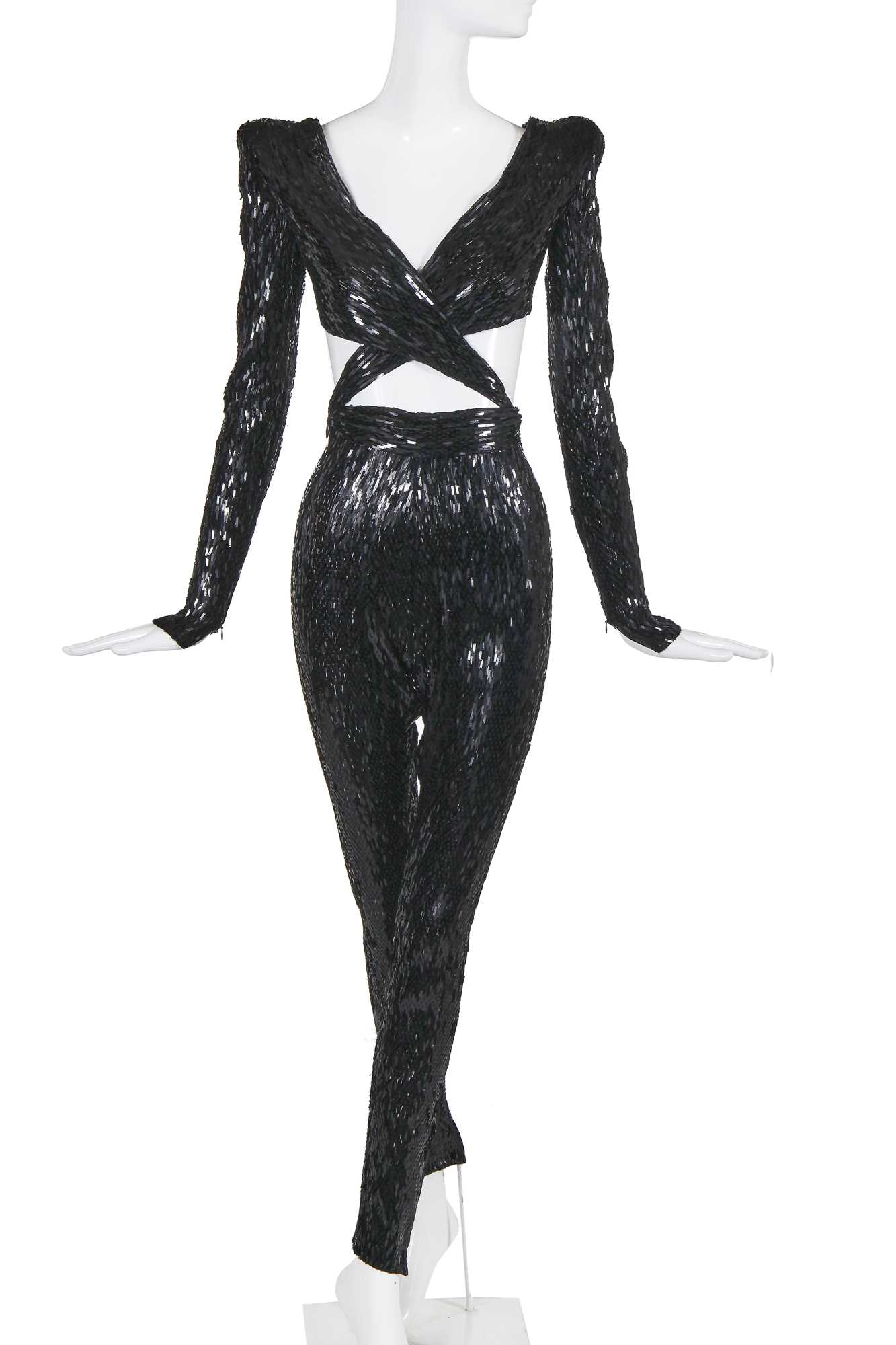 Lot 398 - A Julien Macdonald sequinned catsuit, Spring-