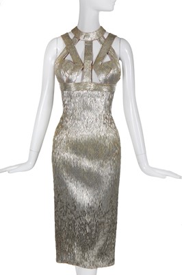 Lot 388 - A Julien Macdonald silver sequined evening dress, Autumn-Winter 2016-17