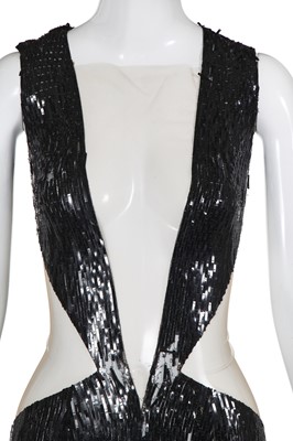 Lot 390 - A Julien Macdonald black sequined evening dress, Autumn-Winter 2016-17