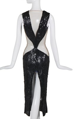 Lot 390 - A Julien Macdonald black sequined evening dress, Autumn-Winter 2016-17
