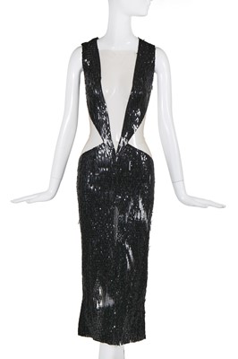 Lot 390 - A Julien Macdonald black sequined evening dress, Autumn-Winter 2016-17