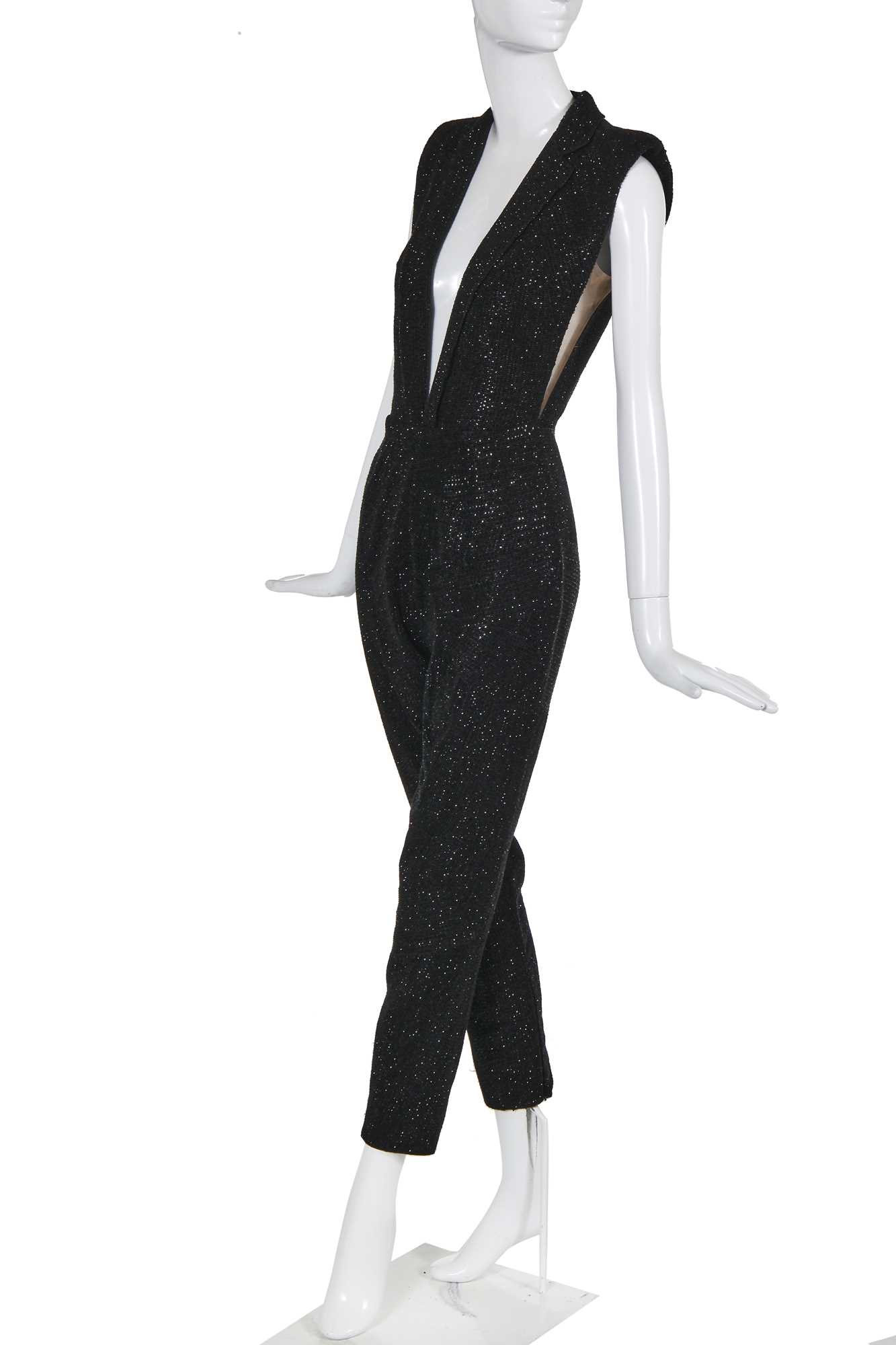 Lot 392 - A Julien Macdonald black sequined and beaded