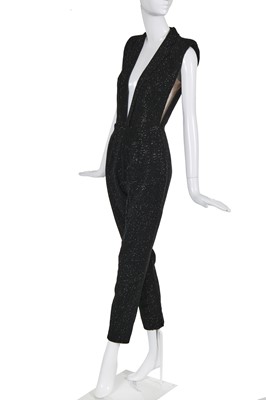 Lot 392 - A Julien Macdonald black sequined and beaded jumpsuit, Autumn-Winter 2016-17