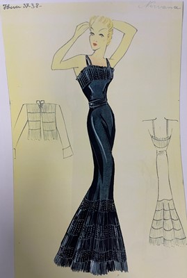 Lot 337 - A rare Lucien Lelong velvet 'Nirvana' evening gown, Autumn-Winter 1937-38
