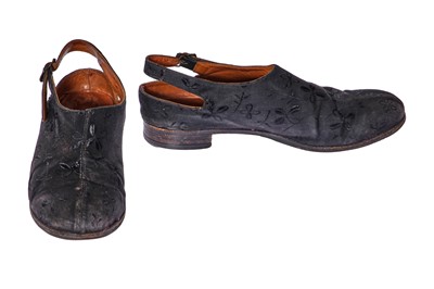 Lot 236 - A pair of Westwood/McLaren black damask 'Malcolm' shoes, 'Pirate' collection Autumn-Winter 1981-82