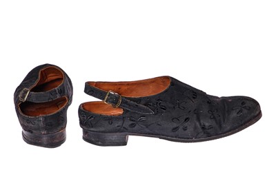 Lot 236 - A pair of Westwood/McLaren black damask 'Malcolm' shoes, 'Pirate' collection Autumn-Winter 1981-82
