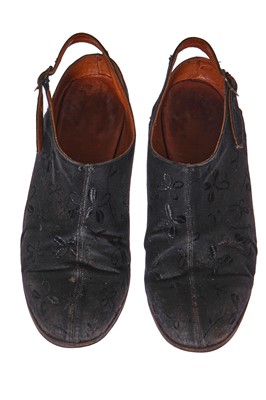 Lot 236 - A pair of Westwood/McLaren black damask 'Malcolm' shoes, 'Pirate' collection Autumn-Winter 1981-82