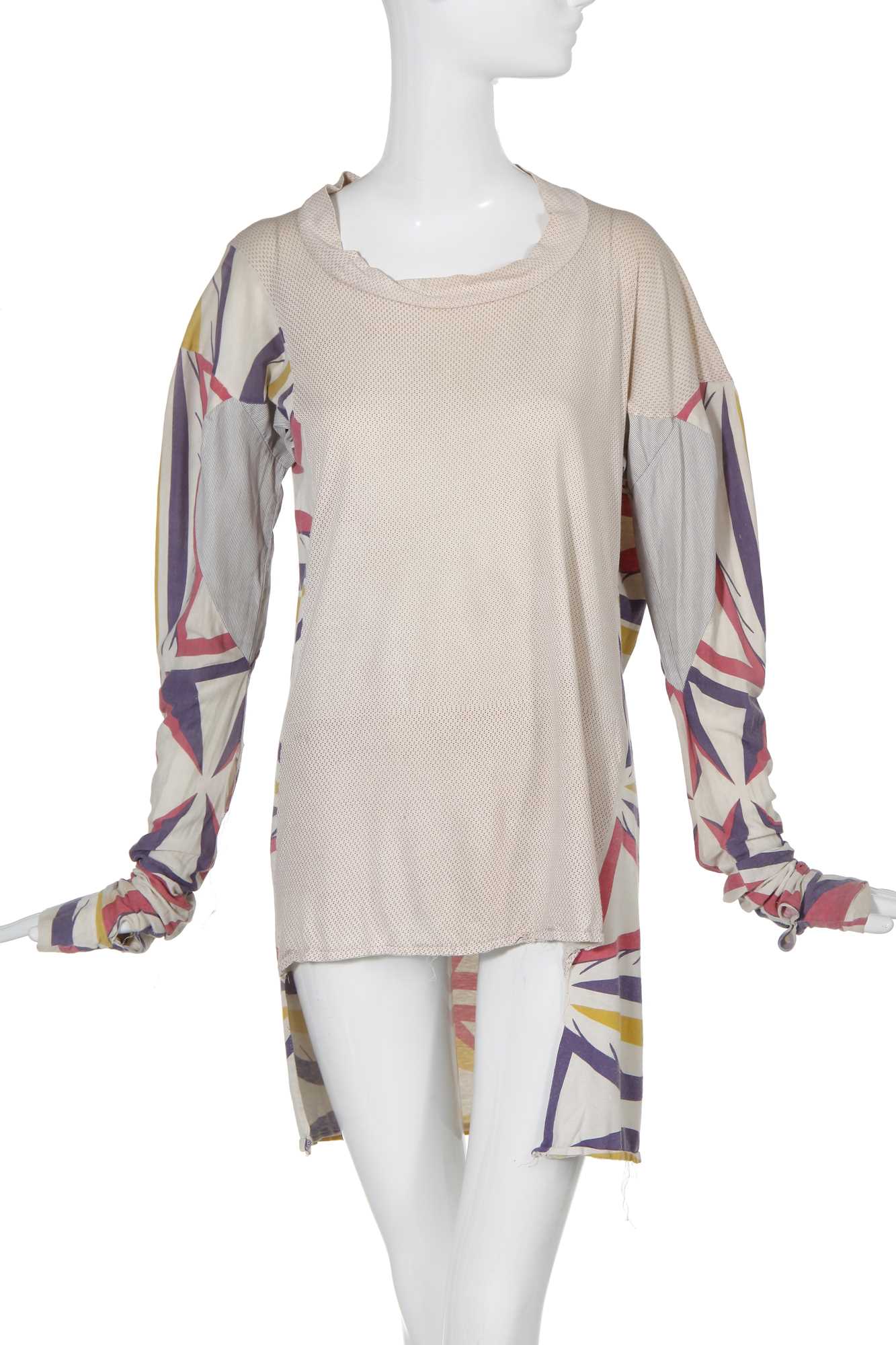 Lot 238 - A Westwood/McLaren Navajo print jersey shirt, 'Pirate' collection, Autumn-Winter 1981-82