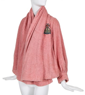 Lot 265 - A Vivienne Westwood pink terrycloth shirt robe, 'Cut, Slash & Pull', Spring-Summer 1991