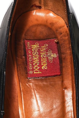 Lot 272 - A pair of Vivienne Westwood patent black leather elevated platforms, circa 1992