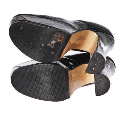 Lot 272 - A pair of Vivienne Westwood patent black leather elevated platforms, circa 1992