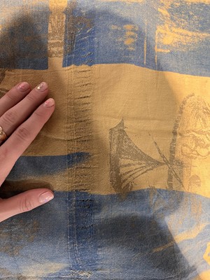 Lot 196 - Two panels of Westwood/McLaren 'Bladerunner' printed cotton, 'Punkature' collection, Spring-Summer 1983