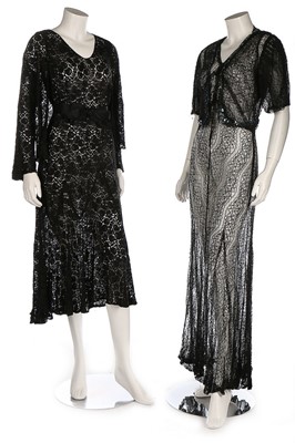 Lot 377 - A group of black evening wear, 1930s, approx...