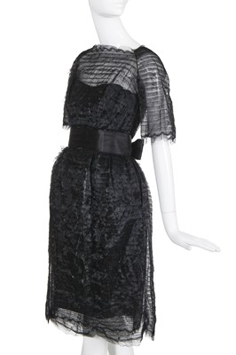 Lot 144 - A Jeanne Lanvin by Antonio Castillo couture tiered black organza cocktail dress, circa 1960