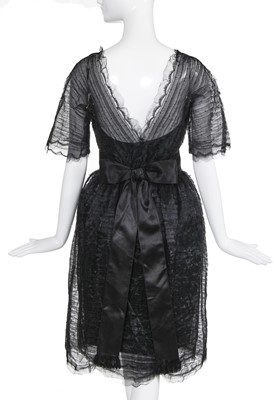 Lot 144 - A Jeanne Lanvin by Antonio Castillo couture tiered black organza cocktail dress, circa 1960