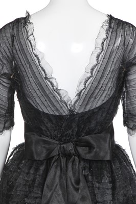 Lot 144 - A Jeanne Lanvin by Antonio Castillo couture tiered black organza cocktail dress, circa 1960