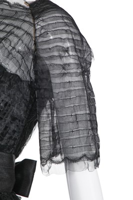 Lot 144 - A Jeanne Lanvin by Antonio Castillo couture tiered black organza cocktail dress, circa 1960