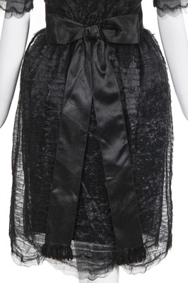 Lot 144 - A Jeanne Lanvin by Antonio Castillo couture tiered black organza cocktail dress, circa 1960