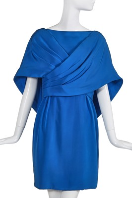 Lot 191 - A Pierre Cardin couture electric-blue crêpe cocktail dress, 1980s