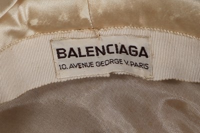 Lot 305 - A Balenciaga ivory satin 'turban' hat, 1960s