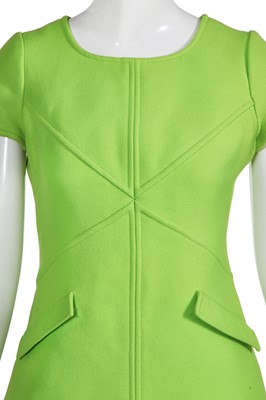 Lot 140 - An André Courrèges lime-green day dress, circa 1967