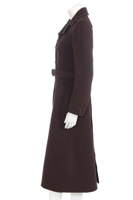 Lot 292 - An André Courrèges brown wool coat, circa 1970