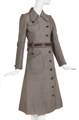 Lot 142 - An André Courrèges chevron weave coat, circa 1969