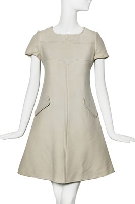 Lot 143 - An André Courrèges dove-grey wool dress, circa 1967