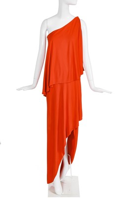 Lot 178 - A Halston dark tangerine jersey evening gown, 1970s