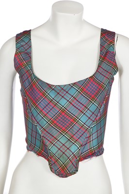 Lot 143 - A Vivienne Westwood MacAndreas tartan silk corset, probably 'Anglomania' collection, Autumn-Winter 1993-94