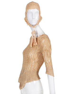 Lot 284 - A Vivienne Westwood apricot knitted bodice, 'Cafe Society' collection, Spring-Summer 1994