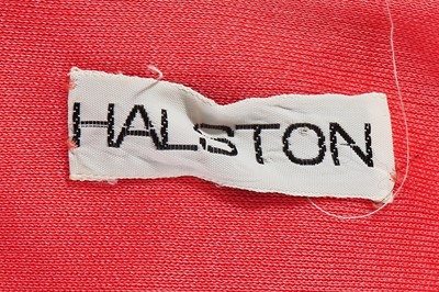 Lot 252 - A Halston coral jersey shirt-dress, 1970s