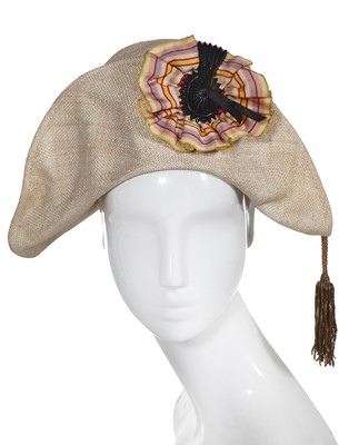 Lot 281 - A rare Vivienne Westwood bicorne hat, 'Cafe Society' collection, Spring-Summer 1994