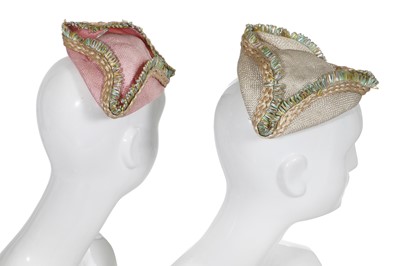 Lot 282 - Two rare Vivienne Westwood miniature tricorne hats, 'Cafe Society' collection, Spring-Summer 1994