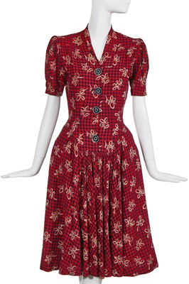 Lot 88 - A rare Schiaparelli couture day dress, late 1930s-early 1940s