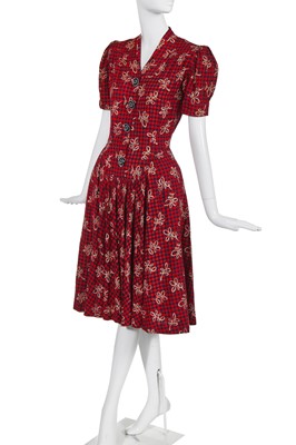 Lot 88 - A rare Schiaparelli couture day dress, late 1930s-early 1940s