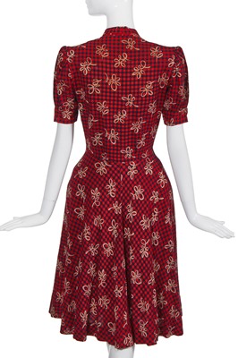 Lot 88 - A rare Schiaparelli couture day dress, late 1930s-early 1940s