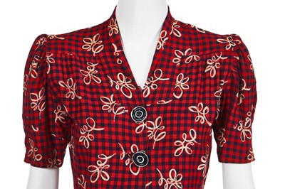 Lot 88 - A rare Schiaparelli couture day dress, late 1930s-early 1940s