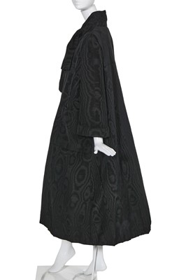 Lot 99 - A fine Balenciaga couture black moiré evening coat, Autumn-Winter 1952