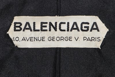 Lot 99 - A fine Balenciaga couture black moiré evening coat, Autumn-Winter 1952