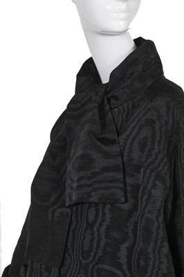 Lot 99 - A fine Balenciaga couture black moiré evening coat, Autumn-Winter 1952