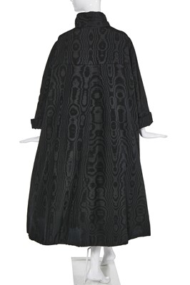 Lot 99 - A fine Balenciaga couture black moiré evening coat, Autumn-Winter 1952