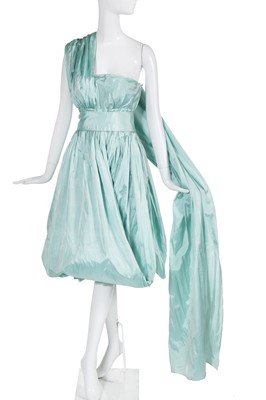 Lot 133 - A Jeanne Lanvin by Antonio Castillo couture aqua taffeta cocktail dress, circa 1960