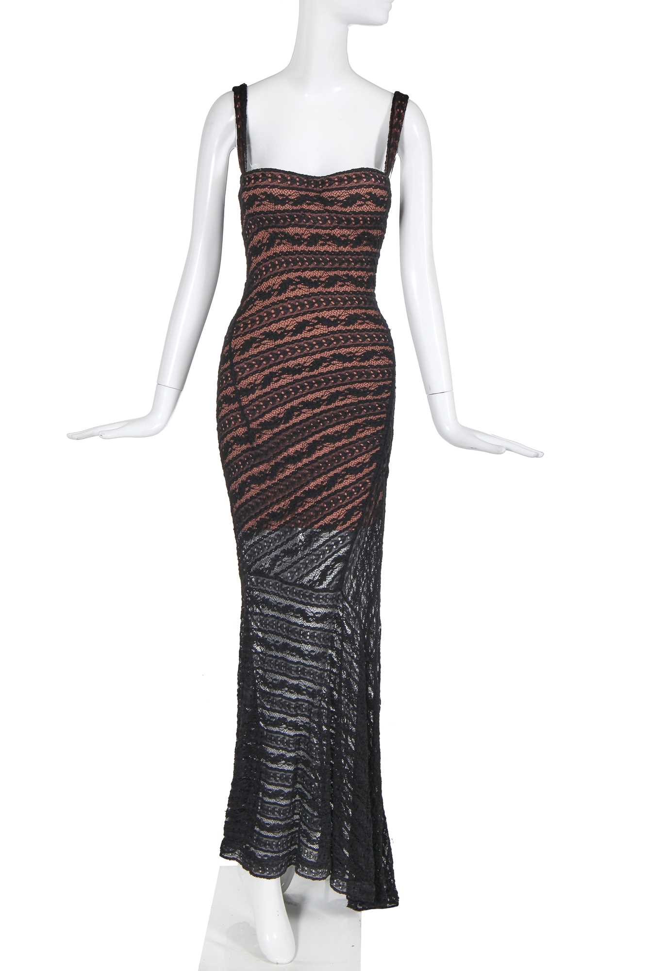 Lot 316 - An Azzedine Alaia bias-cut lace dress, 1993