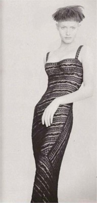 Lot 316 - An Azzedine Alaia bias-cut lace dress, 1993