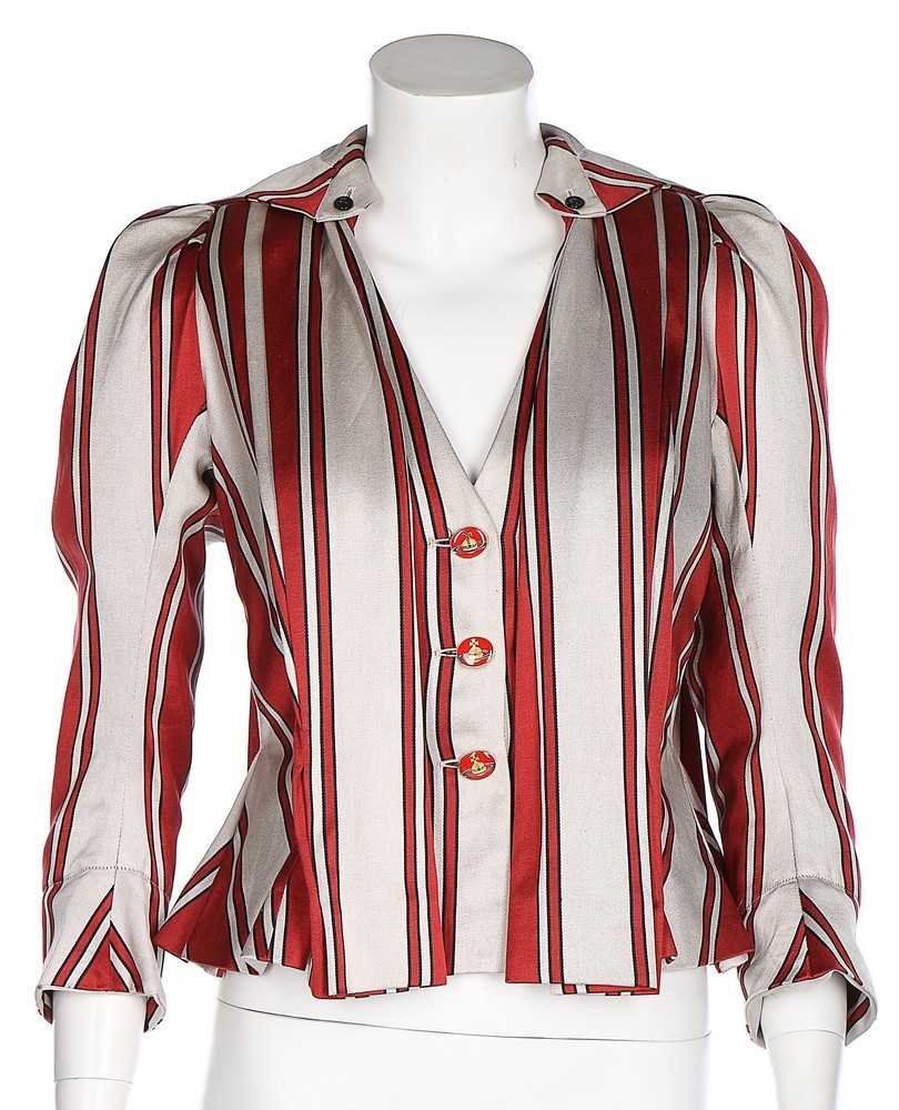 Lot 32 - A Vivienne Westwood caraco inspired striped...