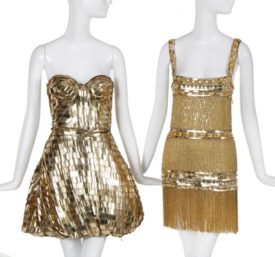 Lot 359 - Two Julien Macdonald gold dresses, 2008