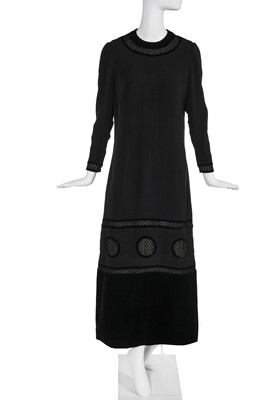 Lot 134 - A Pierre Balmain couture black crepe dress, late 1960s