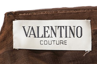 Lot 243 - A Valentino haute couture pleated brown chiffon evening dress, 1970s